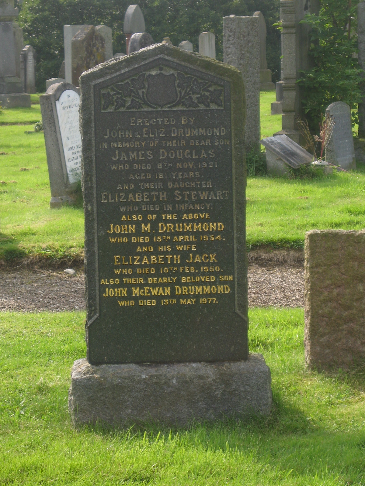 Elizabeth Jack, Ford Road Cemetery Crieff