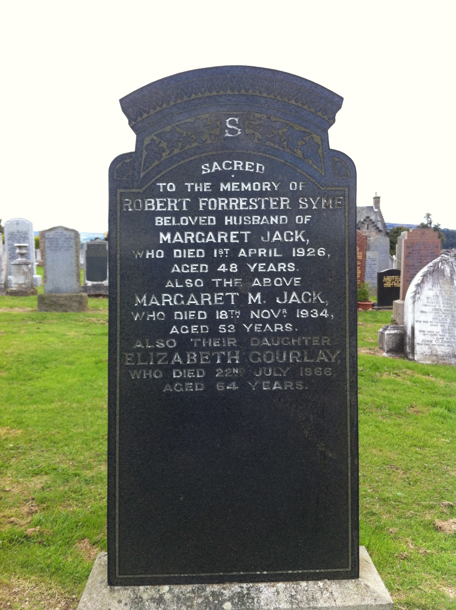 Margaret Jack, St Drostans Cemetery Fife