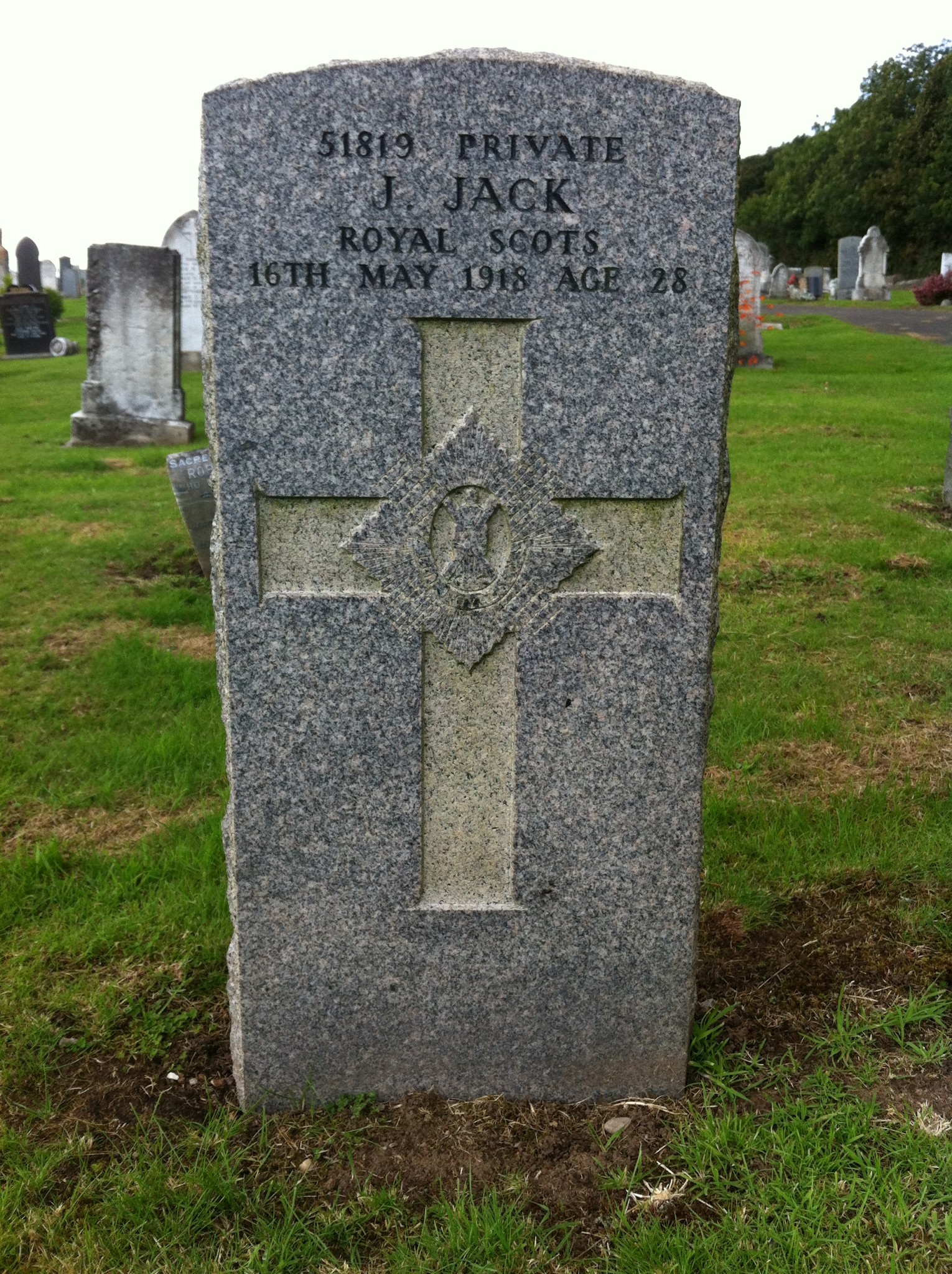 Private J. Jack, St Drostans Cemetery Fife